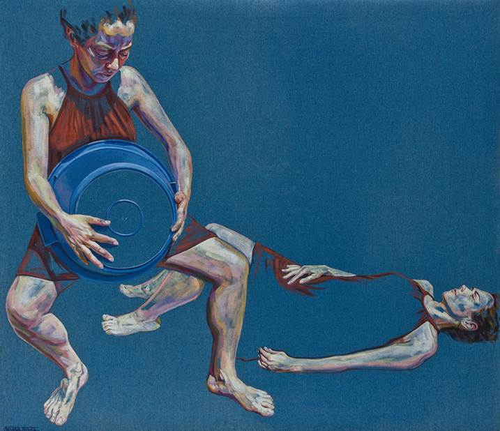 Recipiente, original Body Acrylic Painting by Cristina  Troufa