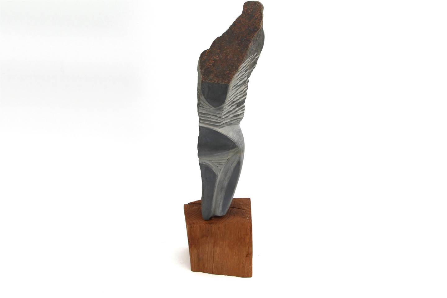 Sillhouette II, original Woman Stone Sculpture by Virginia  Pinto