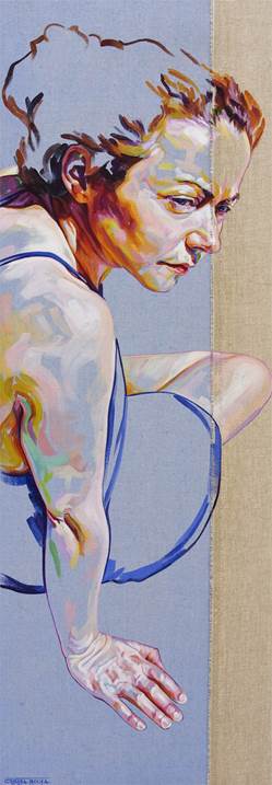 Azul, original Minimalist Acrylic Painting by Cristina  Troufa