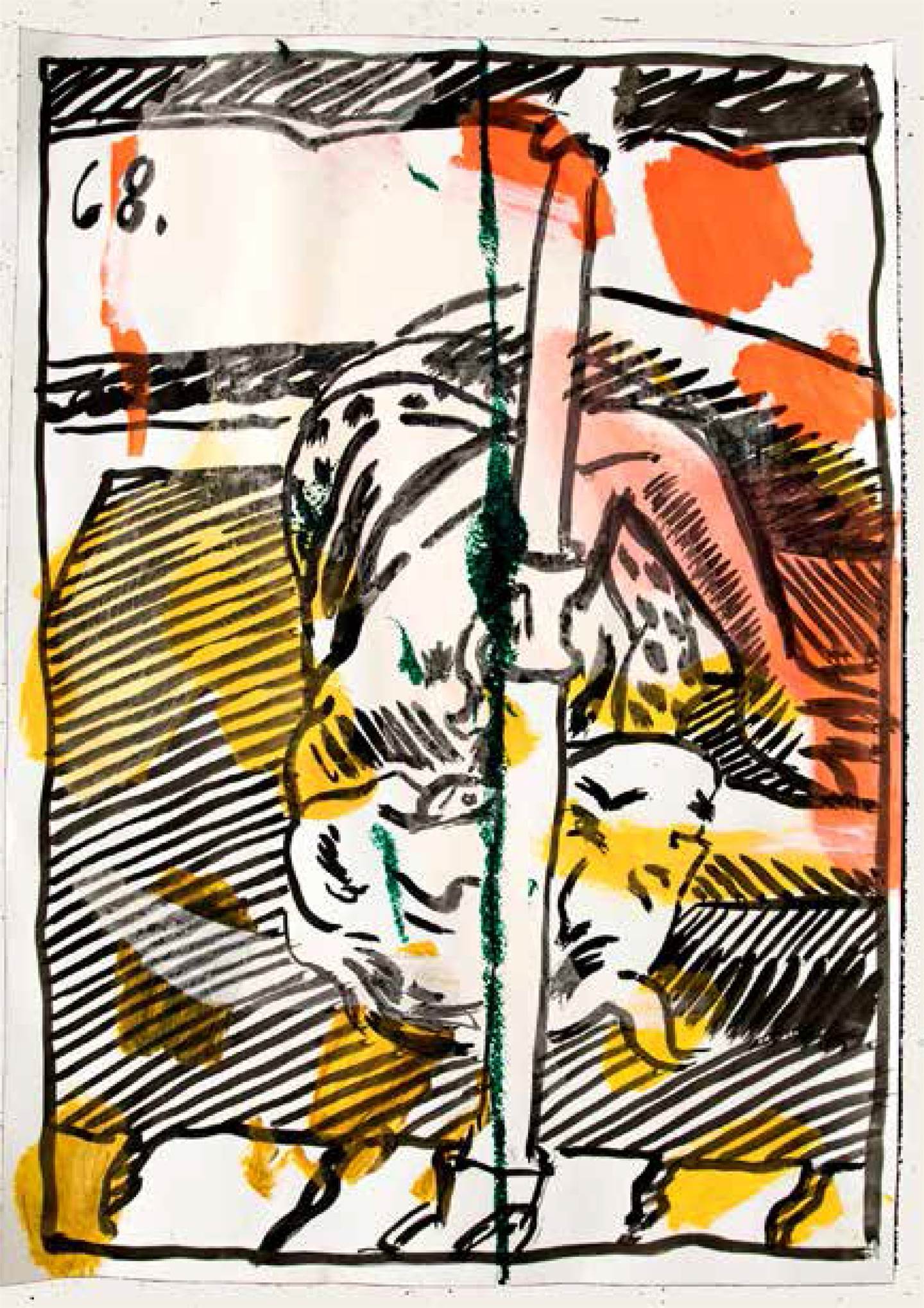 Tempestade 68, original Avant-garde Encre La peinture par Francisco Vidal