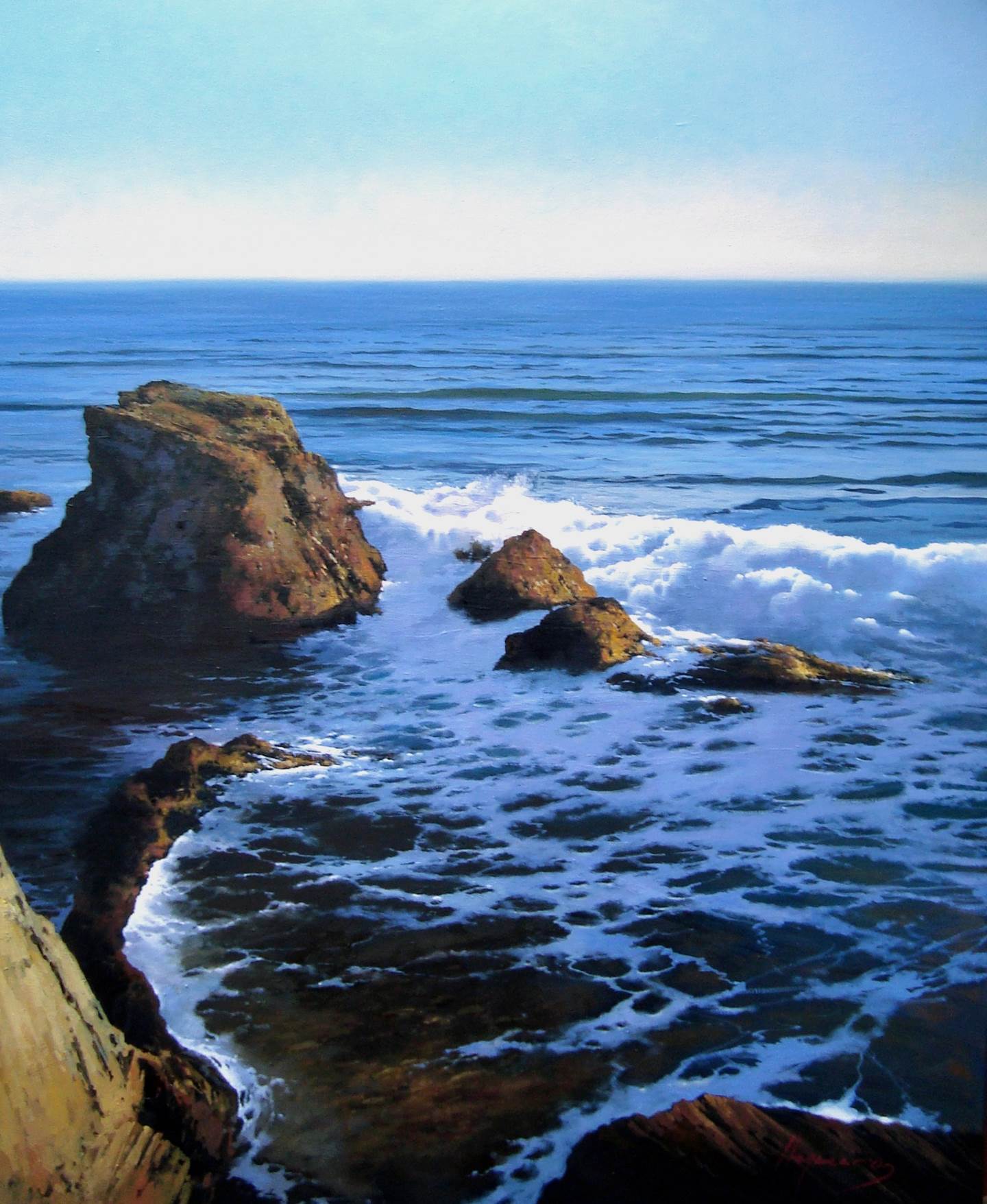 Mar del Norte, original Landscape Canvas Painting by Jose Higuera