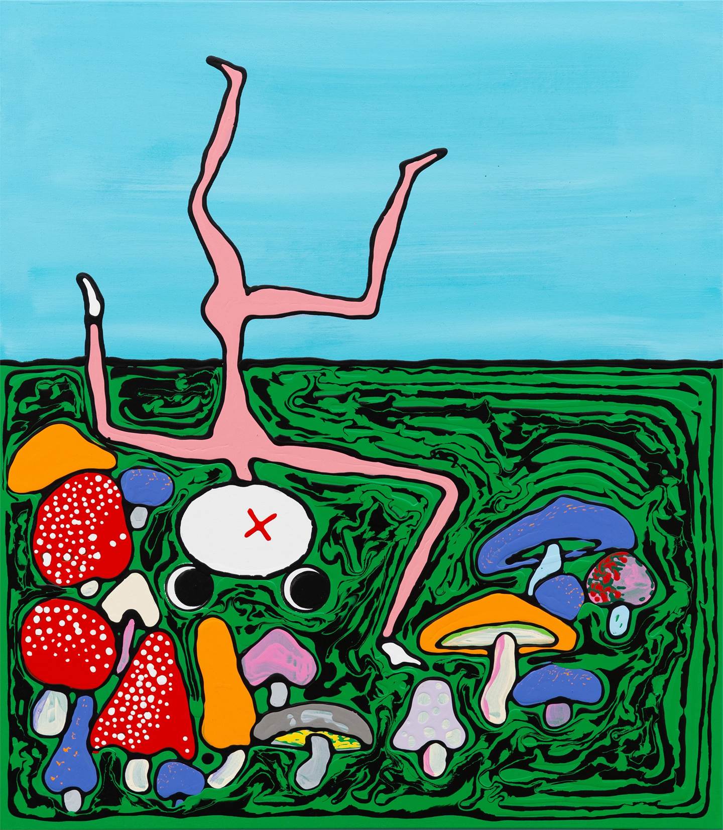 Dance with the mushrooms #2, original Retrato Acrílico Pintura de Mario Louro
