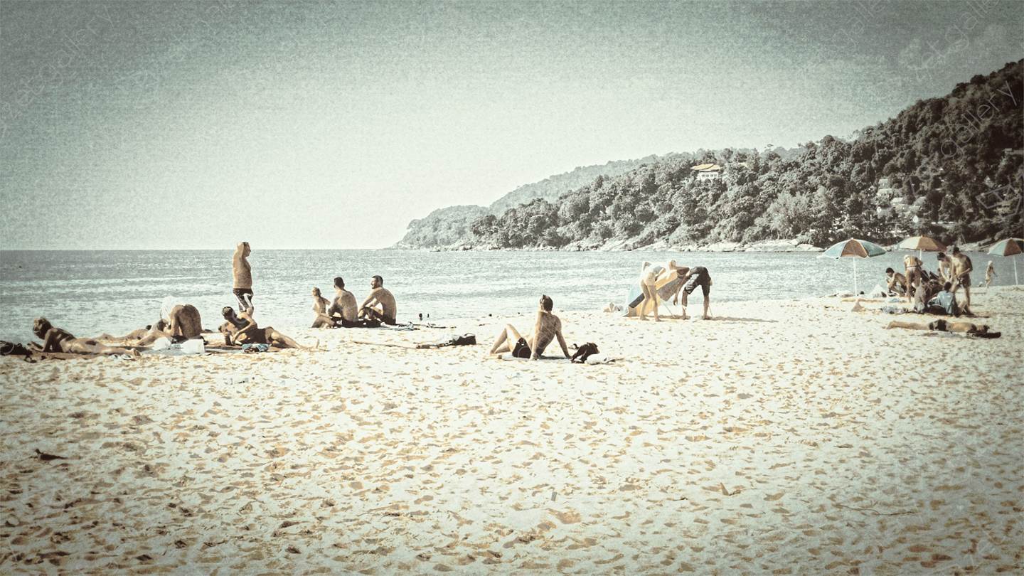 Beach Lounge, original Man Analog Photography by Hua  Huang