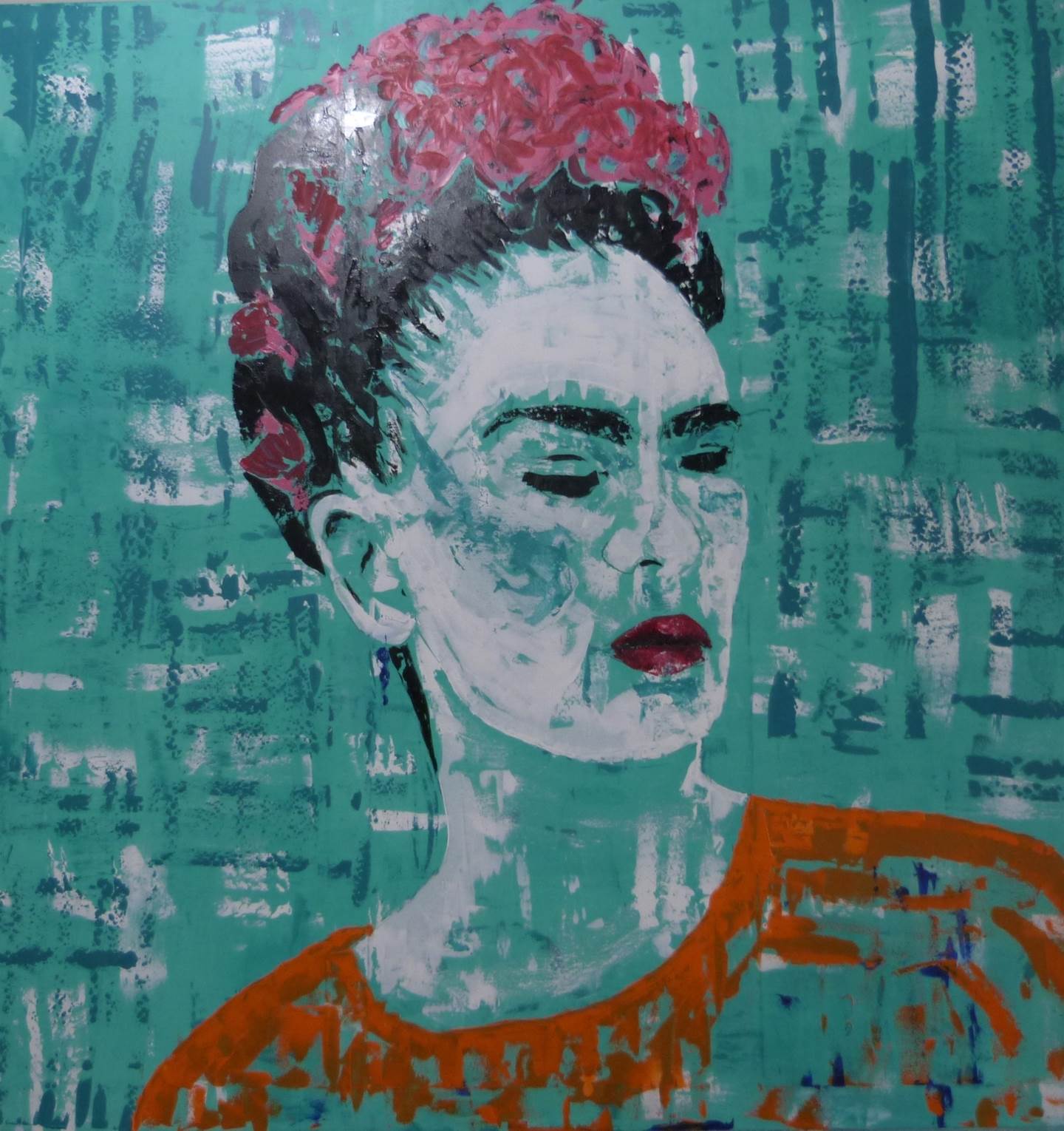 Frida e a casa azul, original Figure humaine Acrylique La peinture par Joana M Lopes