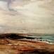Praia, a-ver-o-mar, original Landscape Paper Painting by Sérgio Pimenta