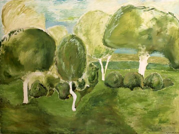 Garden, original Abstract Canvas Painting by Ričardas Vyšniauskas