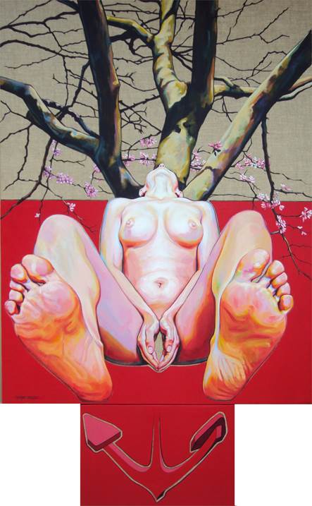 Raiz, original Body Acrylic Painting by Cristina  Troufa