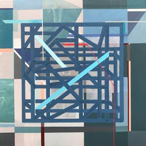 "Non-Structural IX", original Geometric Acrylic Painting by Pedro Besugo