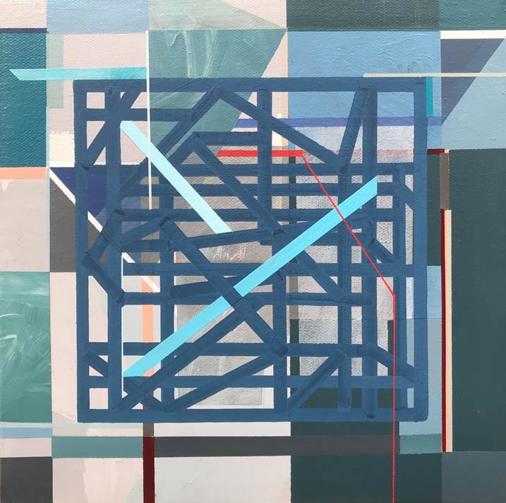 "Non-Structural IX", original Geometric Acrylic Painting by Pedro Besugo