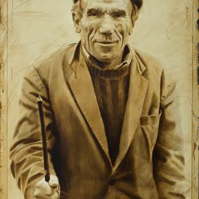 Hombre, original Landscape Oil Painting by Juan Manuel Álvarez Cebrián