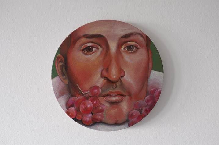 Head on a plate, original Body Oil Painting by Francisca  Sousa