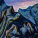 Montanha azul , original Grande Acrílico Pintura de João Gama