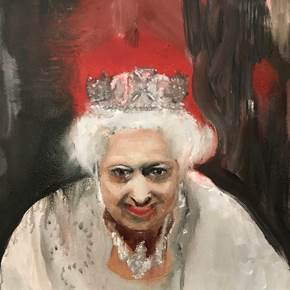 "Queen with crooked crown", original Vanguardia Lona Pintura de Pedro Martinez Marín