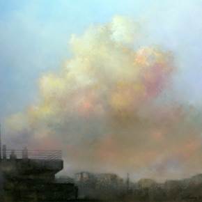 Formação de nuvens no meio da tarde, original Nature Oil Painting by TOMAS CASTAÑO