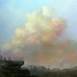 Formação de nuvens no meio da tarde, original Nature Oil Painting by TOMAS CASTAÑO