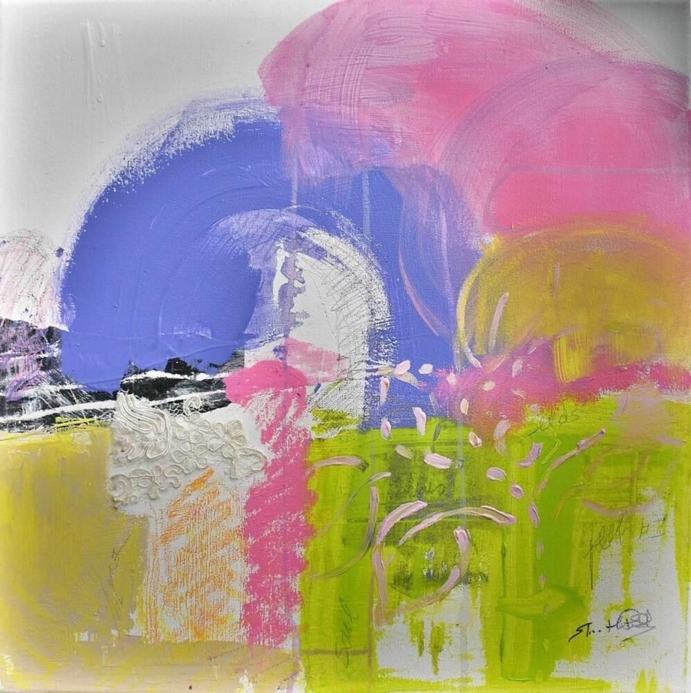Spring Light`s # I, original Abstract Mixed Technique Painting by ELISA  COSTA