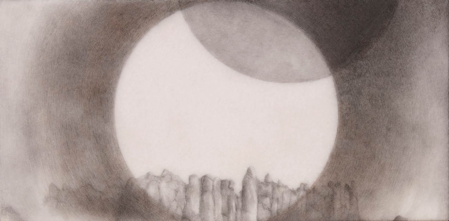 L'eclipci II, Desenho e Ilustração Grafite Geométrico original por ELENA KERVINEN 