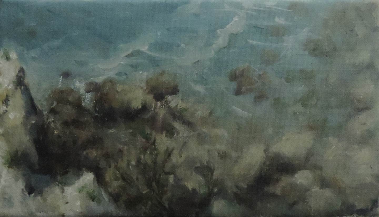 Landscape, Mediterrâneo, original Abstrait Pétrole La peinture par Virgínia  Brito 