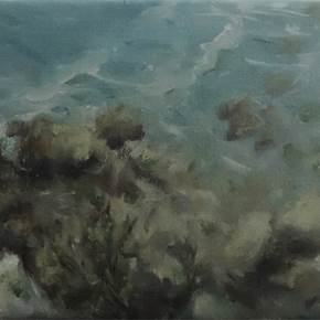 Landscape, Mediterrâneo, original Abstract Oil Painting by Virgínia  Brito 