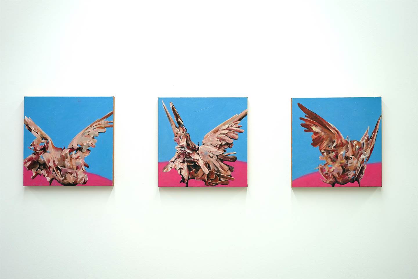Fighting Doves (triptych), Pintura Óleo Paisagem original por Juan Domingues