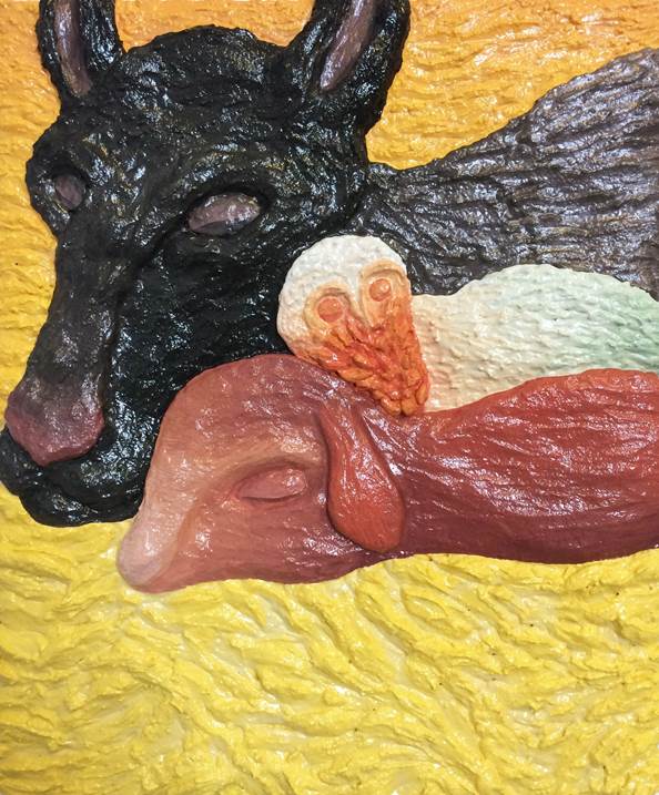 "Conta-me uma história", original Animals Acrylic Painting by Hugo Castilho