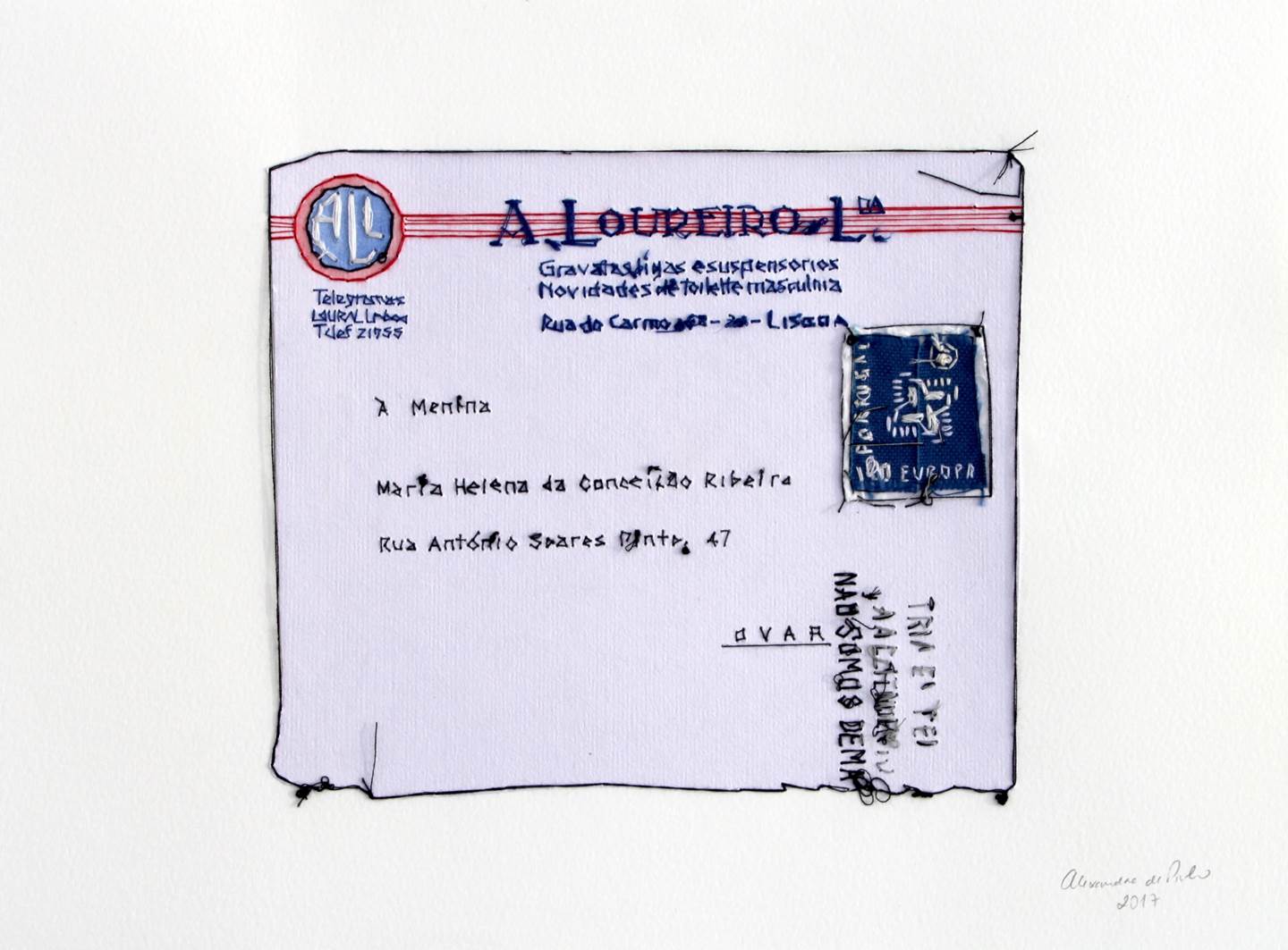 Carta para Ovar, original Minimaliste Papier Dessin et illustration par Alexandra de Pinho