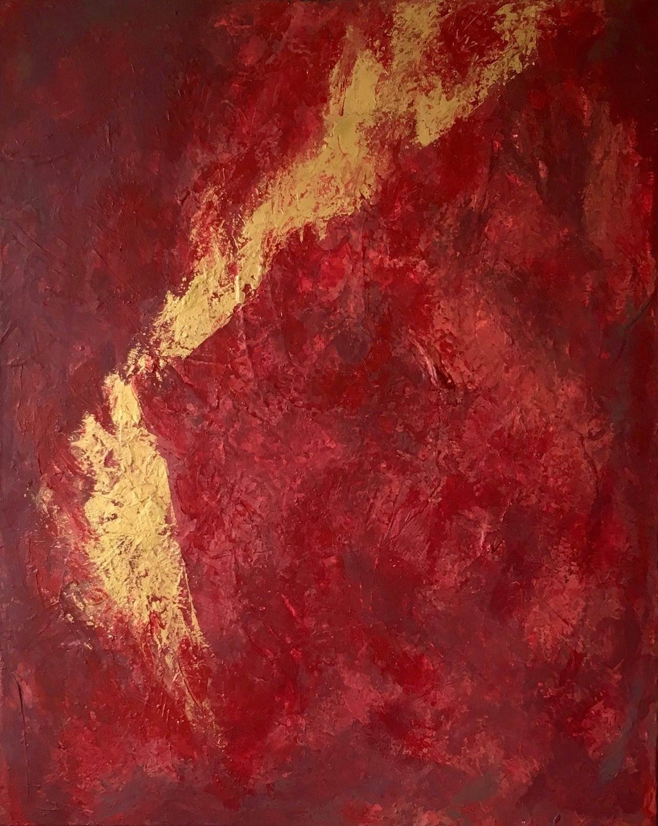 Ikkyu´s struggle , original Abstract Acrylic Painting by Andrés Montenegro
