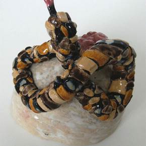 Serpent, original Body Ceramic Sculpture by Lorinet Julie