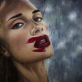 Cherry Lips, original Woman Oil Painting by Gustavo Fernandes