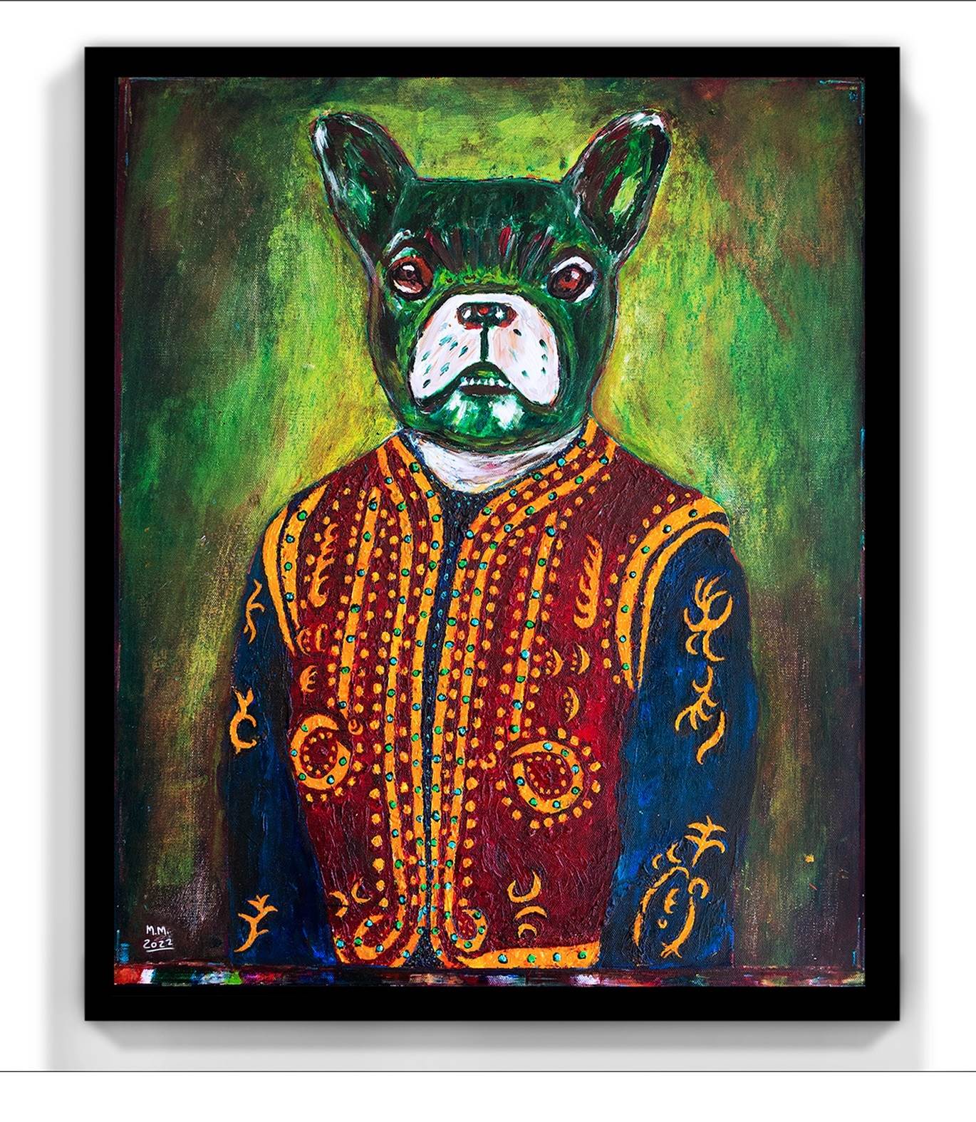 "Don Dog Domador", original Portrait Acrylic Painting by Marcelo Magalhães