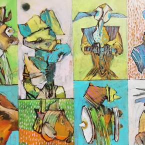 Fragmentos abstratos 18, original Retrato Acrílico Pintura de Francisco Santos