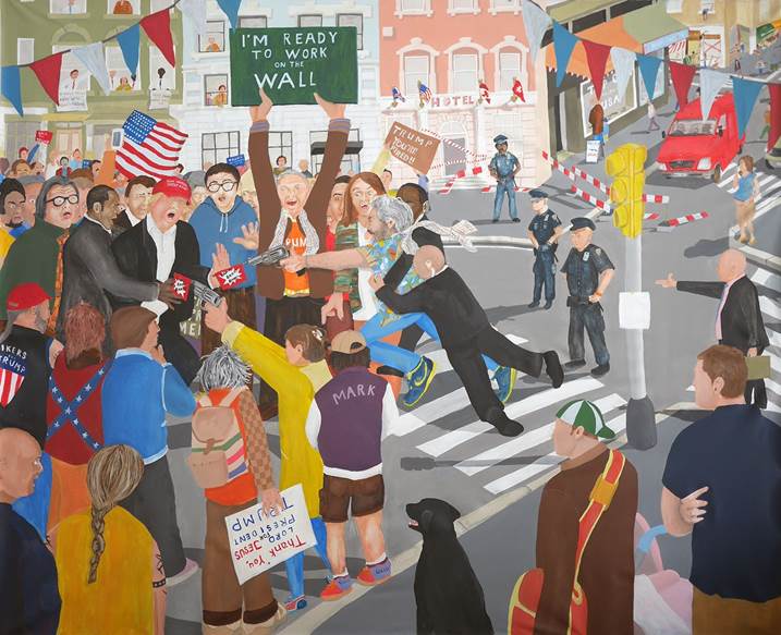 The Assassination of Donald Trump, original Gros Acrylique La peinture par Jay Rechsteiner