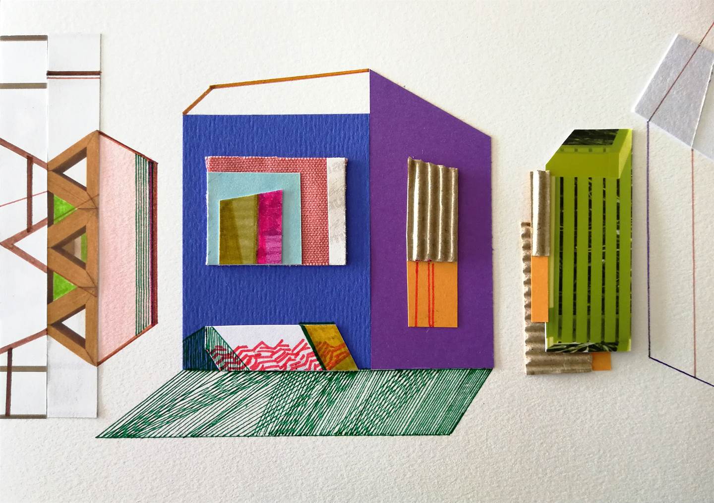 Moradia de sonho #23, original Architecture Mixed Technique Drawing and Illustration by Ana Pais Oliveira