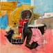 Trumpet man, original Resumen Acrílico Pintura de Flavio Man