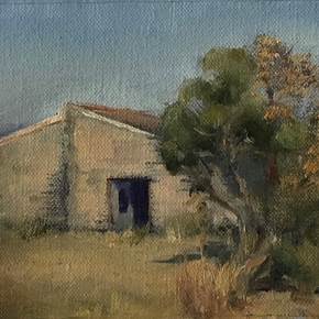 Landscape, Algarve, original Abstract Oil Painting by Virgínia  Brito 