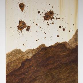 Eye Coffee Clouds Over Desolate Mountains , original Resumen Acrílico Pintura de Zé Teibão