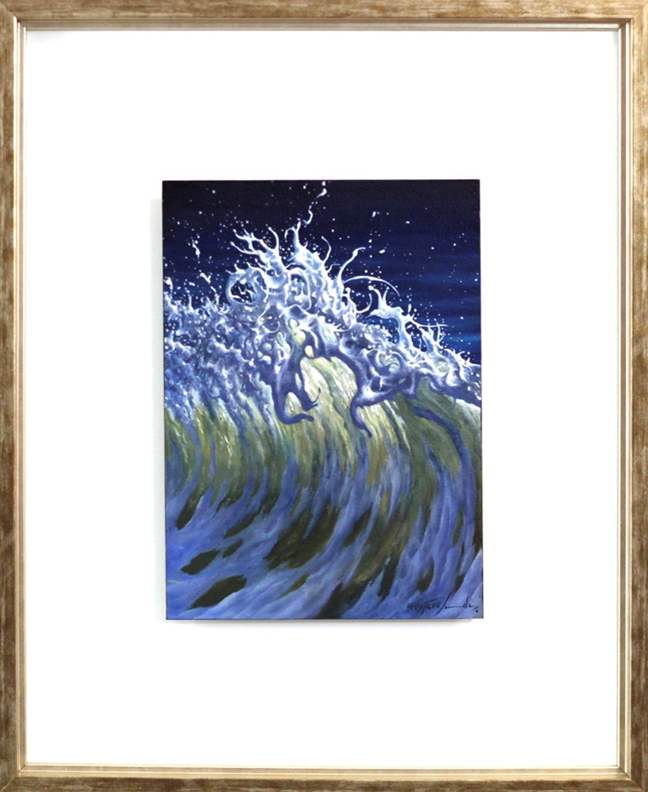 Oceano pacífico III, original Nature Oil Painting by Gustavo Fernandes