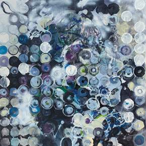 Tracing Circles Profile, original Minimalist Canvas Painting by Paula Menchen