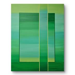 Cromática em Verde, Pintura Acrílico Minimalista original por Ana Marlene Lima