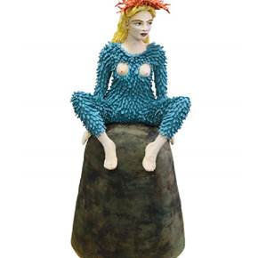 Mulher Silvestre, original Human Figure Ceramic Sculpture by Liliana Velho