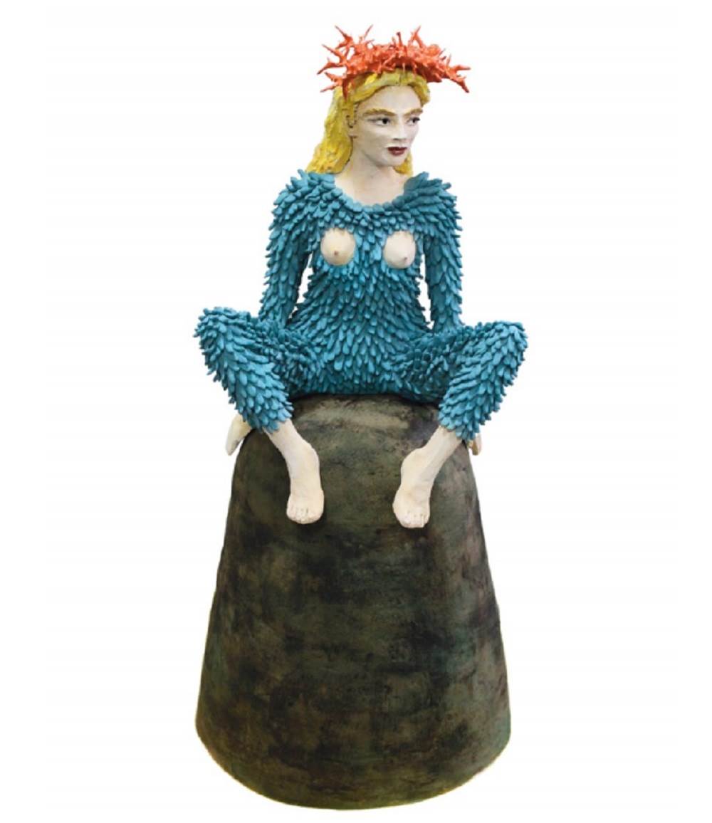 Mulher Silvestre, original Human Figure Ceramic Sculpture by Liliana Velho