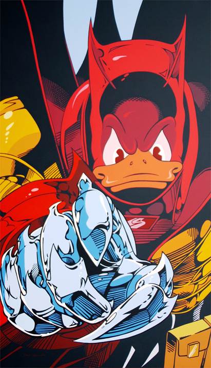 Super Damn Donald Duck, original Avant-Garde Acrylic Painting by Nuno Raminhos