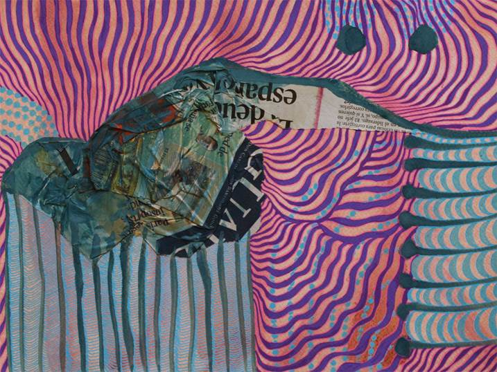 MIX16n105, original Abstract Mixed Technique Painting by Tatiana Leony