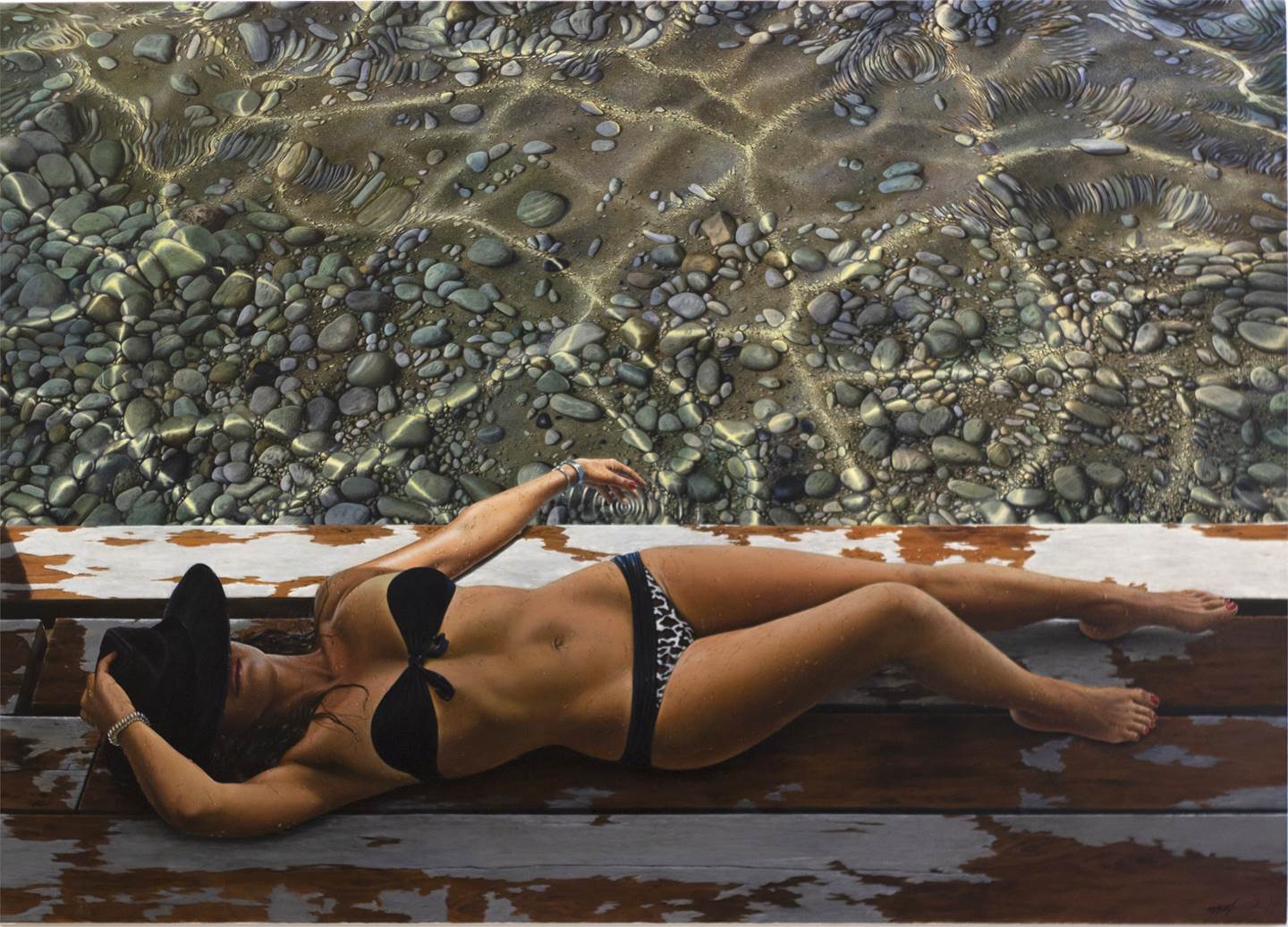 Shallow waters, original Paysage Pétrole La peinture par Gustavo Fernandes