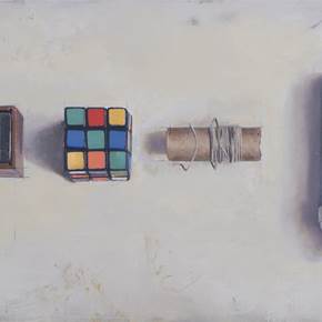 Composición Lineal., original Landscape Oil Painting by Juan Manuel Álvarez Cebrián