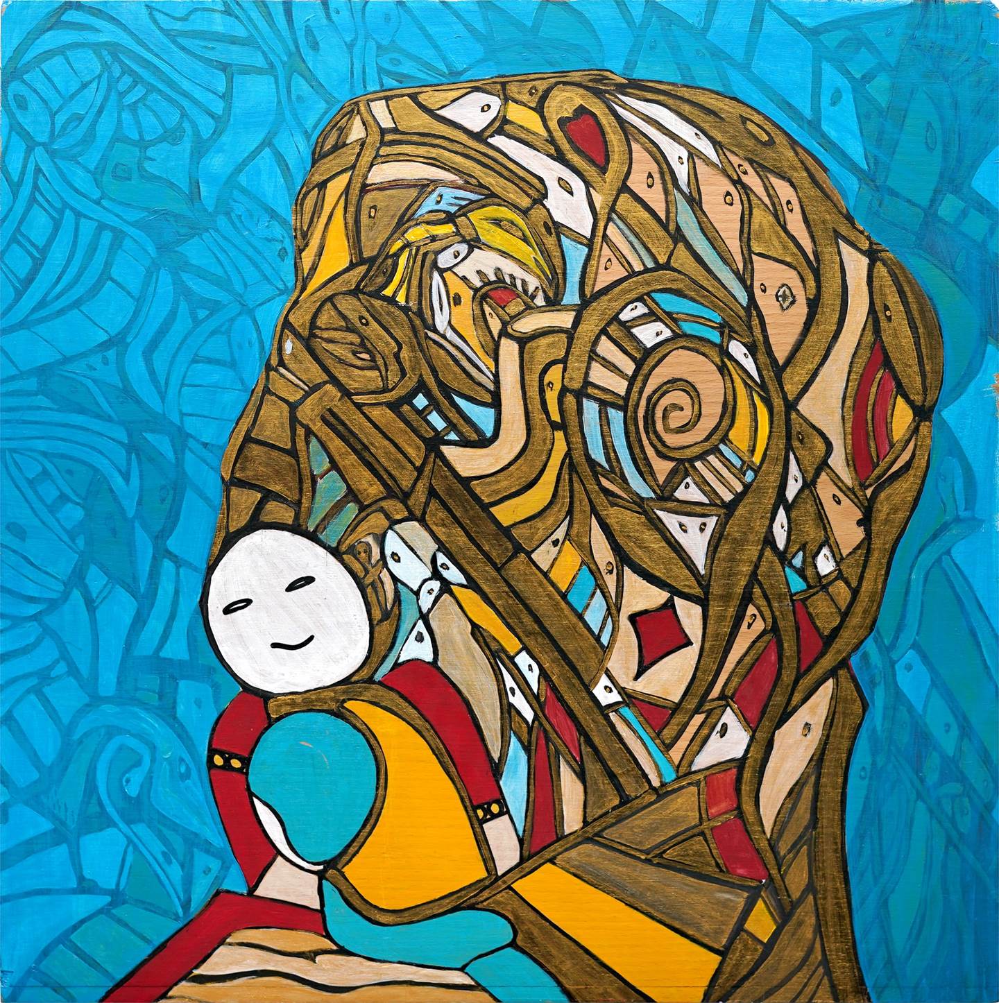 Maternidade, Pintura Acrílico Abstrato original por Miguel  Mendel