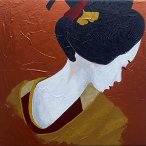 Haiku, original Portrait Acrylic Painting by Renata Carneiro