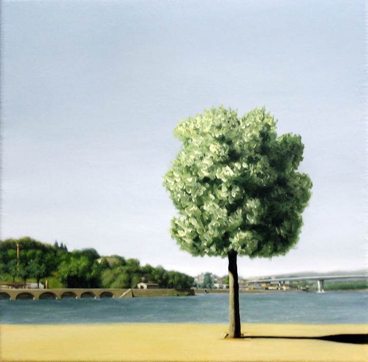 Tiro - Memento 7, original Landscape Canvas Painting by Alexandre Coxo
