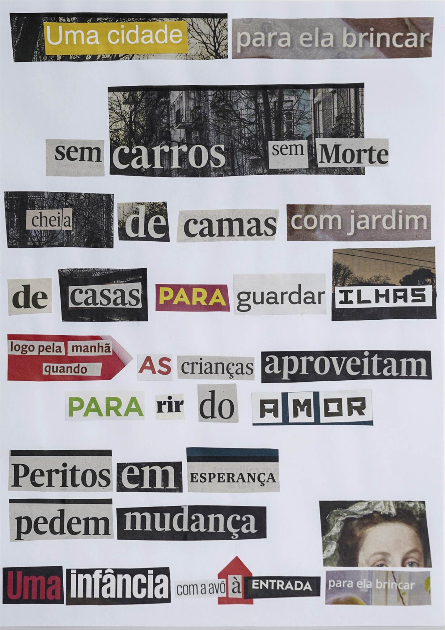 UMA CIDADE PARA ELA BRINCAR, original Abstrait Collage Dessin et illustration par Filipa  Leal