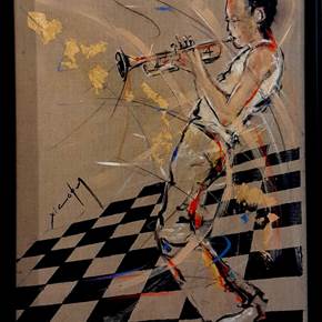 silhueta de Miles, original Figure humaine Acrylique La peinture par Xicofran .